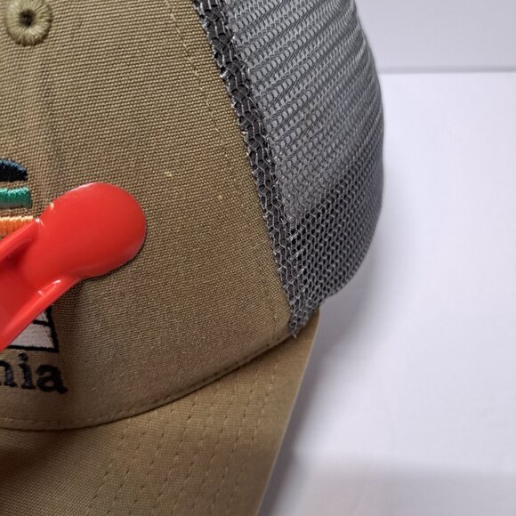 Patagonia Trucker Hat Snapback Cap Tan/Gray Mesh Adjust Embroidered Logo - Picture 12 of 12